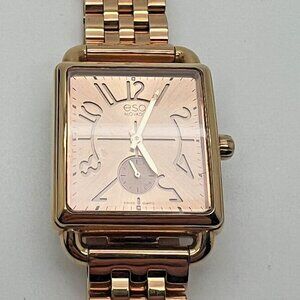 Ladies ESQ by Movado 07101408 Rose Gold Stainless Steel Watch New battery